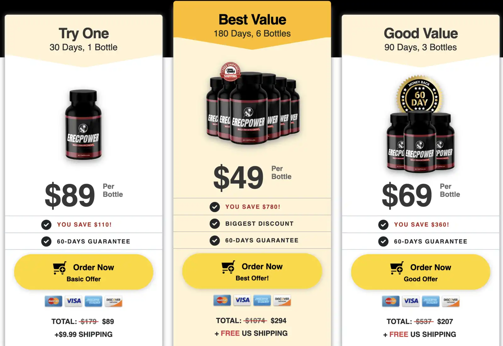 erecpower three package options